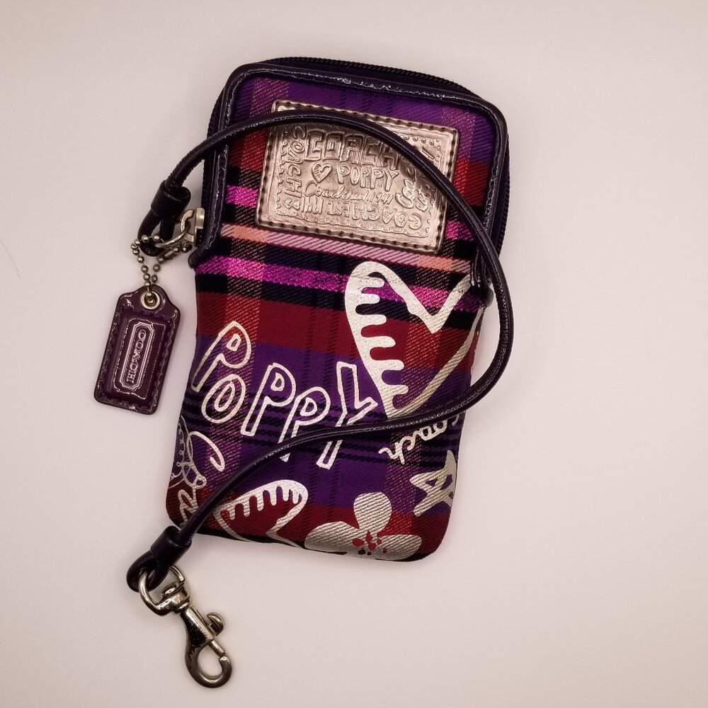 Coach - "Poppy" Purple Tartan Wristlet (Retired) - EUC - Picture 13 of 16